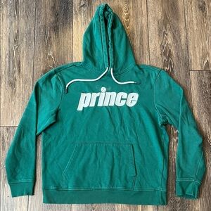 Prince Pickleball Green Pullover Hoodie with White Logo Mens Size Large